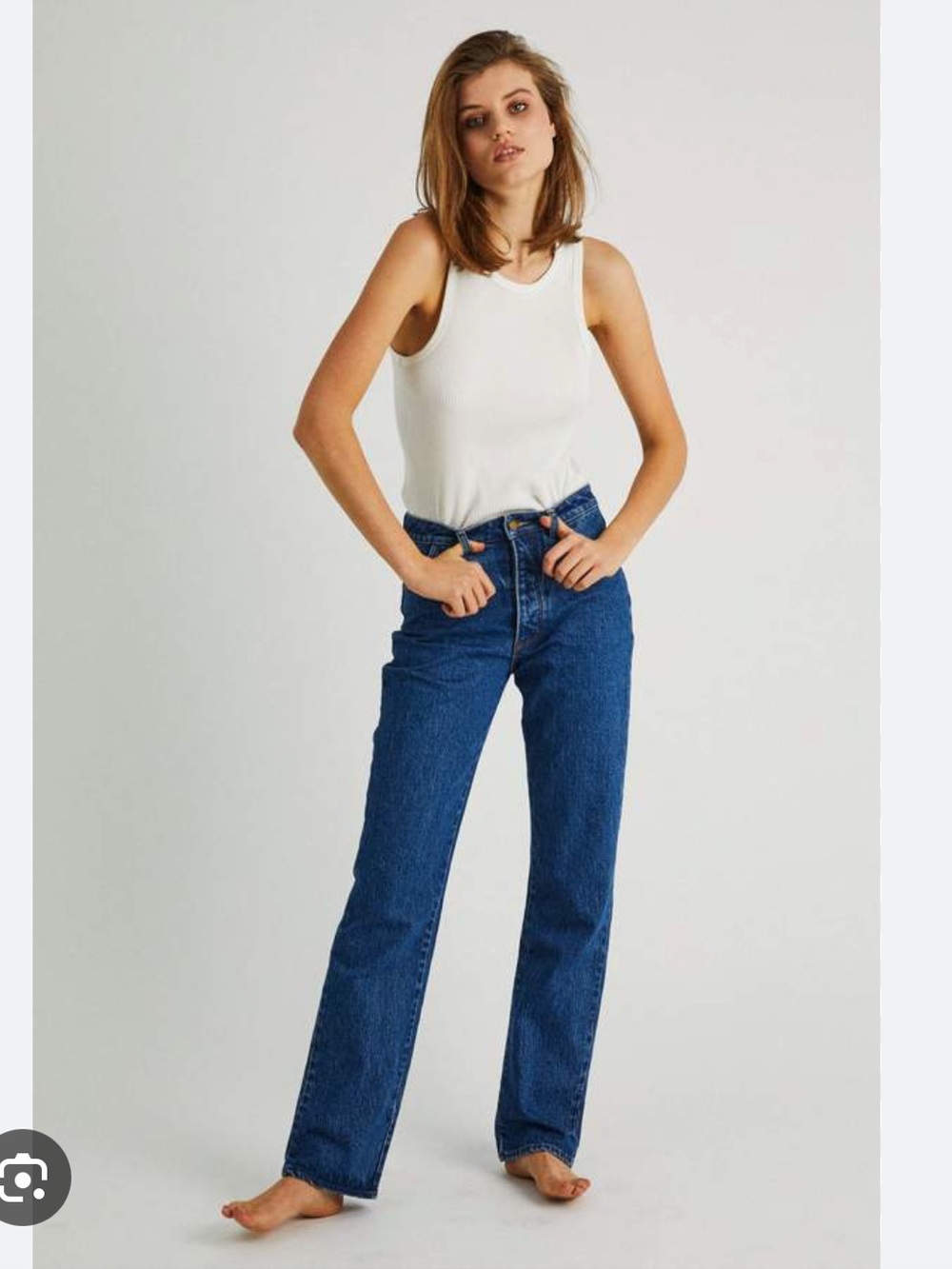 ROLLA'S‎ Original Cropped Straight Leg Jeans Blue Sz 29 High Rise 100% cotton